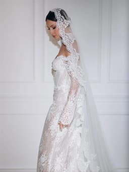 Kyoto Customized White Floral Lace Wedding Dress Off Shoulder Long Sleeves Vestidos De Noiva Exquisite Mermaid Evening Dresses