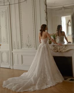 Kyoto Customize Ivory Lace Appliques Off Shoulder Wedding Dress A-Line Long Train vestidos de novia Zip Back Formal Evening 2025