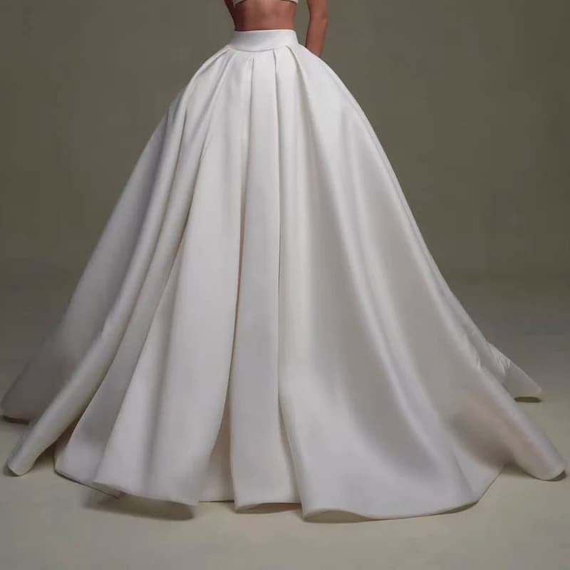 Satin Enormous Volume Wedding Removable Skirt Detachable Bridal Train Pleat Bridal Party Prom Overskirt Customized 2026