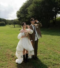 Sondr Elegant High Low Wedding Party Dress Off Shoulder Puff Sleeves Ivory Korean Photo Shoot Bridal Reception Gown Customized