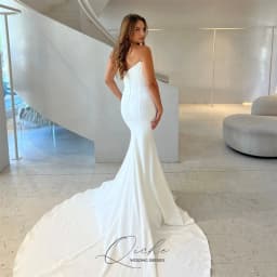 QICHE Classic Mermaid Wedding Dress For Women 2026 V-Neck Pleat High Side Slit Open Back Vestidos De Novia Sleeveless Customized