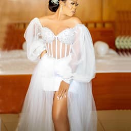 2026 Nigeria White Wedding Dresses for Bride Off Shoulder Long Sleeves Corset Side Split Tulle Bridal Shower Dress Customized