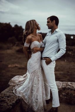 SWEMILE Bohemia Lace Mermaid Wedding Dresses With Removeable Sleeve Sweethear Sweep Train Custom Made Vestido De Noiva