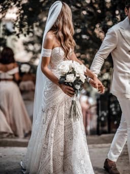 SWEMILE Bohemia Lace Mermaid Wedding Dresses With Removeable Sleeve Sweethear Sweep Train Custom Made Vestido De Noiva