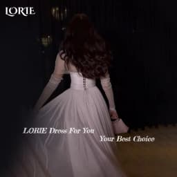 LORIE Pink Mermaid Wedding Dresses Long Sleeve Applique Tulle Party Gowns Square Neck Sweetheart Pleats Prom Gown Customized