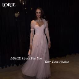 LORIE Pink Mermaid Wedding Dresses Long Sleeve Applique Tulle Party Gowns Square Neck Sweetheart Pleats Prom Gown Customized