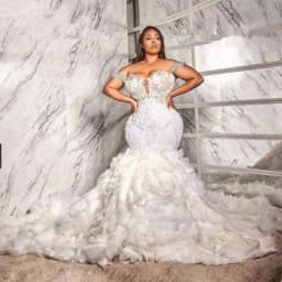 South Africa Luxury Mermaid Wedding Dress with Ruffle 2023 Lace Appliques Crystals Beadings Plus Size Bridal Gowns Custom Made