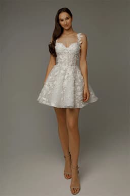 Beautiful Two Straps Sweethat Full 3d Flower Lace Appllque Short/Mini Wedding Dresses Custom Made Bridal Grown Vestido De Noival