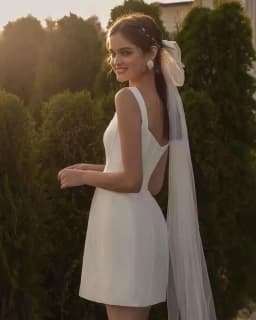 Mini Short Wedding Dresses Square Necking Boning Fitted Bodice Elegant Partys Bride Dresses Vestidos de novia Customized