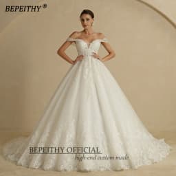 BEPEITHY Customized Princess Sweetheart Wedding Dress For Women Ivory Glitter Sleeveless 2026 Vintage Bride Bridal Ball Gown