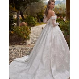 Graceful Wedding Dress Embroidered Lace On Satin Ball Gown Full Sleeve Boat Neck Customized Lace Up Robe MariéE Satin Plus Size