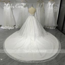 Ashley Carol Luxury Wedding Dresses For Women Real Photos Long Sleeve Princess Sparkling Beaded Bridal Dress Vestidos De Novia