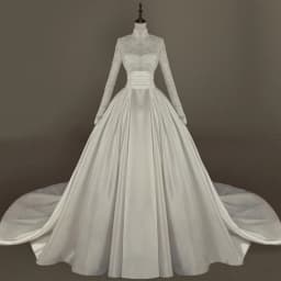Customized Muslim Elegant High-Neck Appliques Long Sleeves White Wedding Dress 2026 Ball Gown Floor Length Sweep Bridal Gown