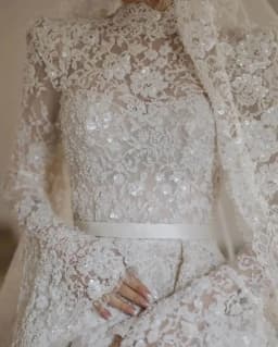 Custom 2026 New Holy High Neck Print Wedding Dress Classic A-Line Floor Length Lace Princess Ball Gowns Vestido De Novia