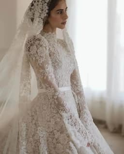 Custom 2026 New Holy High Neck Print Wedding Dress Classic A-Line Floor Length Lace Princess Ball Gowns Vestido De Novia