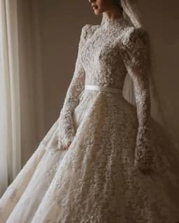 Custom 2026 New Holy High Neck Print Wedding Dress Classic A-Line Floor Length Lace Princess Ball Gowns Vestido De Novia
