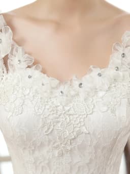 White One-Shoulder Floor-Length Wedding Dress Korean Style with Flowers for plus Size Pregnant Women Lightweight Chiffon
