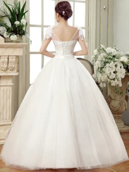 White One-Shoulder Floor-Length Wedding Dress Korean Style with Flowers for plus Size Pregnant Women Lightweight Chiffon