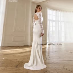 Customized Unique Mermaid Wedding Dress Sweetheart Long Sleeves Pleat Sequined Lace Trumpet Bridal Gown Robes De Mariée