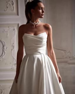 Simple A Line Wedding Gown For Women Sweetheart Pleats Customized Wedding Dress Long Reception Party Bride Dress Customized