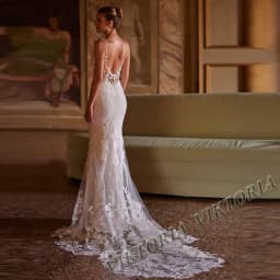 VIKTORIA Vintage Backless Wedding Dresses For Woman Spaghetti Straps Lace Appliques Vestido De Casamento Personalized Customized