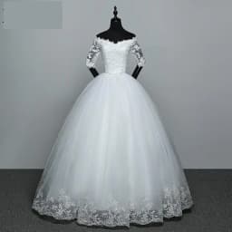 Half Sleeve Wedding Dress Belt Butterfly Embroidery Lace Boat Neck Princess Ball Gown Wedding Gowns Vestidos De Novia Customized