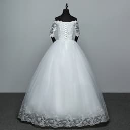 Half Sleeve Wedding Dress Belt Butterfly Embroidery Lace Boat Neck Princess Ball Gown Wedding Gowns Vestidos De Novia Customized