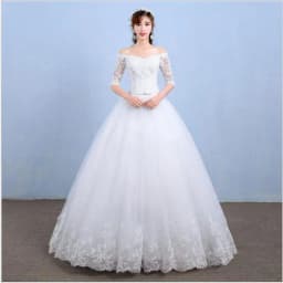 Half Sleeve Wedding Dress Belt Butterfly Embroidery Lace Boat Neck Princess Ball Gown Wedding Gowns Vestidos De Novia Customized