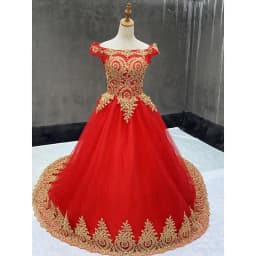 2026 New Ball Gown Lace Tulle Red Wedding Dress With Tail Chinese Pattern Style Cheap China Embroidery Bridal Gown Customized