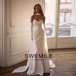 SWEMILE Modern Mermaid Wedding Dresses for Woman Sweetheart Pleated Sleeveless Lace Up Robes De Soirée Plus Size Customized