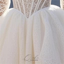 QICHE Elegant Short Lace A-Line Wedding Dress Women Strapless Off The Shoulder Pleat Customized свадебное платье