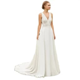 New Summer Wedding Dresses Beach 2024 Bridal Gowns Boho Lace Bride Dress Sleeveless Wedding Gowns V Neckline Back Out Customized