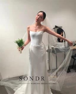 Sondr Elegant Wedding Dress Spaghetti Strap A-Line Floor Length Ivory Satin Korea Photo Shoot Bridal Reception Gown Customized
