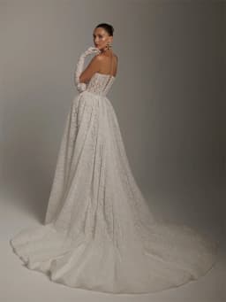 Kyoto Customized Ivory Strapless Floral Wedding Dress Detachable Sleeves Lace-Up Back vestidos de noiva A-Line Evening Dresses