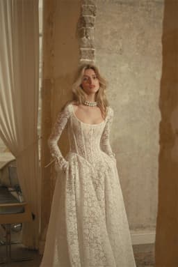 Kyoto Customized Exquisite Lace Square Neck Wedding Dress Long Sleeves A-line vestidos de noiva Court Train Evening Dresses 2025