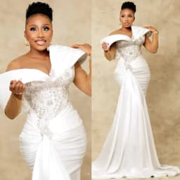 Customized 2026 New Luxurious White Mermaid Pleated Women's Wedding Dress Sexy 3D Bead Beach Dance Bridal Gown Vestido De Novia