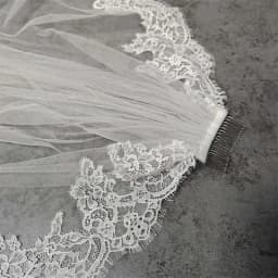 Customized Eyelash Lace Veil, 2m/2.5m/3m Wedding Veil with Comb, 1.5m Width Ivory Bridal Veil with Eyelash Lace
