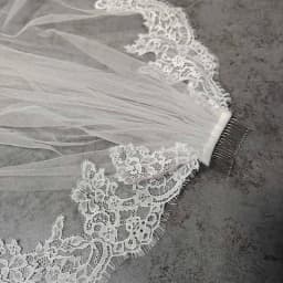 Customized Eyelash Lace Veil, 2m/2.5m/3m Wedding Veil with Comb, 1.5m Width Ivory Bridal Veil with Eyelash Lace
