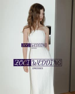 Zoci Luxury Strapless Wedding Dresses Sleeveless Pleats Satin Draped Korea Photos Shoot Dress Customized Backless Bridal Gown