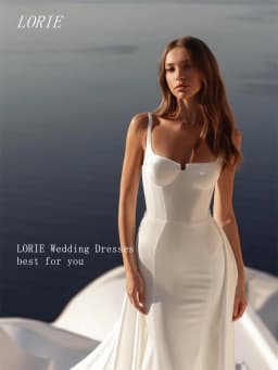 LORIE Luxury Mermaid Wedding Dress Square Collar Bridal Dresses Simple Spaghetti Strap Wedding Gown Customized 2026