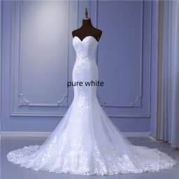 Y&M New Arabic Aso Ebi Vintage Lace Beaded Sequined Wedding Dresses Strapless Mermaid Bridal Dress Sexy Customized Wedding Gowns