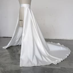 Satin Bridal Detachable Long Train Wedding Removable Skirt for Dresses Waistband Party Overskirt