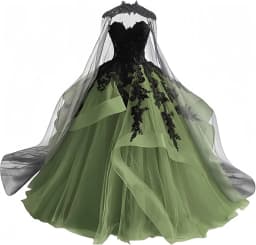 Gothic Victorian Tulle Wedding Dresses for Bride Black Lace Bridal Gowns Puffy Strapless Wedding Gown Dress with Cape