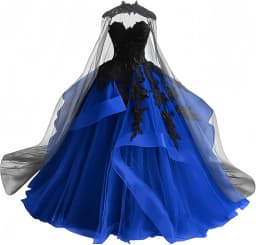 Gothic Victorian Tulle Wedding Dresses for Bride Black Lace Bridal Gowns Puffy Strapless Wedding Gown Dress with Cape