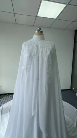 Muslim Wedding Dresses Hijab High Neck Long Sleeve A Line Bride Dress Chiffon Pearls Bridal Gown vestidos de novia Customized