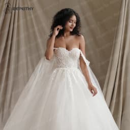 BEPEITHY Customized Sweetheart Glitter Princess Wedding Dresses For Women With Flown Bride Plus Size Ivory Bridal Ball Gown 2026
