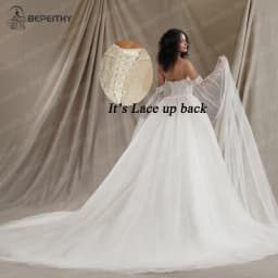 BEPEITHY Customized Sweetheart Glitter Princess Wedding Dresses For Women With Flown Bride Plus Size Ivory Bridal Ball Gown 2026