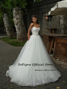 SoDigne A-line Lace/Tulle Wedding Dresses Off Shoulder Sleeveless Bridal Dress 2026 Bride Gown Vestidos De Novia Customized