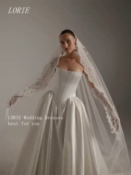 LORIE Luxury A Line Wedding Dress Minimalist Strapless Bridal Dresses Elegant Wedding Gown Customized 2026