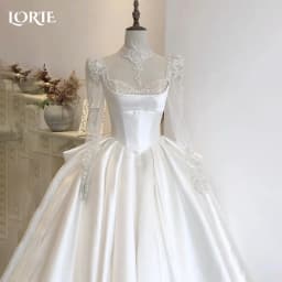 LORIE Vintage Wedding Dress A-Line Long Sleeve Ball Princess High Collar Bridal Gown V Corset Ball Bride Gown Customized2026
